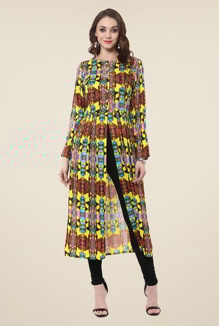 Yepme Multicolor Long Printed Full-sleeved Kurti Yepme Multicolor Long Printed Full-sleeved Kurti