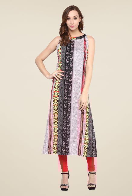 Yepme Multicolor Long Printed Boat Neck Kurti Yepme Multicolor Long Printed Boat Neck Kurti