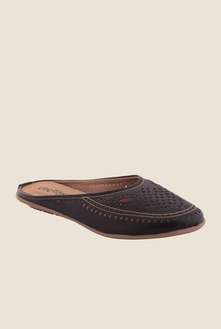 Cocoon Black Flat Mule Sandals Cocoon Black Flat Mule Sandals