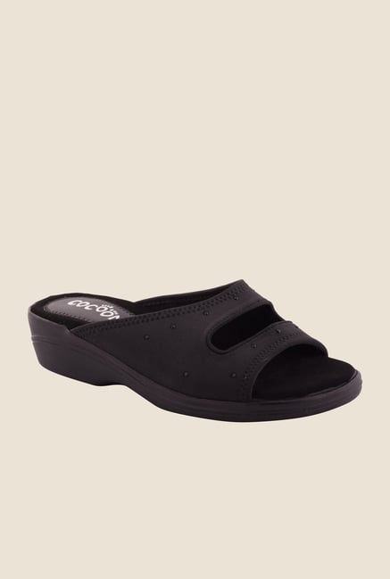 Cocoon Black Wedge Heeled Sandals Cocoon Black Wedge Heeled Sandals