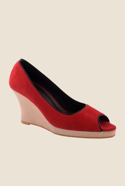 Cocoon Maroon Peeptoe Wedges Cocoon Maroon Peeptoe Wedges