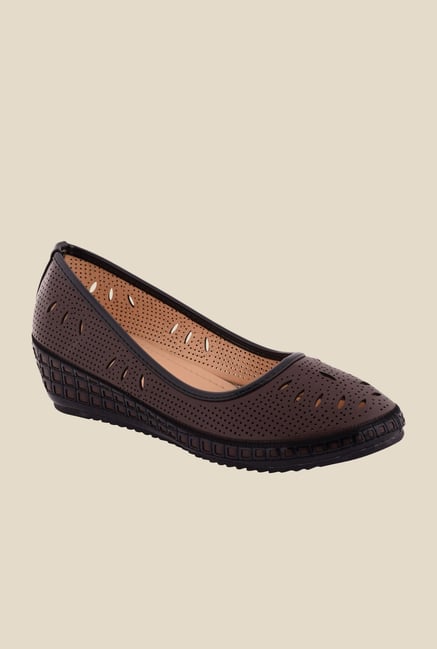 Cocoon Brown & Black Wedge Heeled Pumps Cocoon Brown & Black Wedge Heeled Pumps