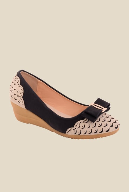 Cocoon Black & Beige Wedge Heeled Pumps Cocoon Black & Beige Wedge Heeled Pumps