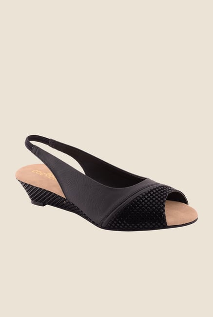 Cocoon Black Sling Back Wedges Cocoon Black Sling Back Wedges