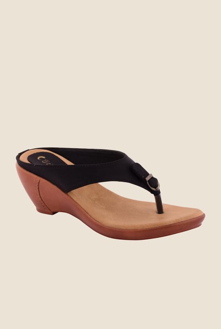 Cocoon Black Wedge Heeled Sandals Cocoon Black Wedge Heeled Sandals