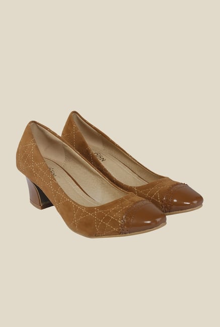 Cocoon Brown Block Heeled Pumps Cocoon Brown Block Heeled Pumps