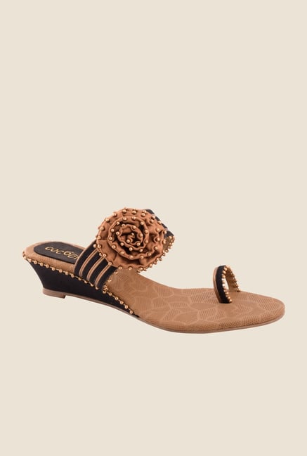 Cocoon Black Wedge Heeled Sandals Cocoon Black Wedge Heeled Sandals