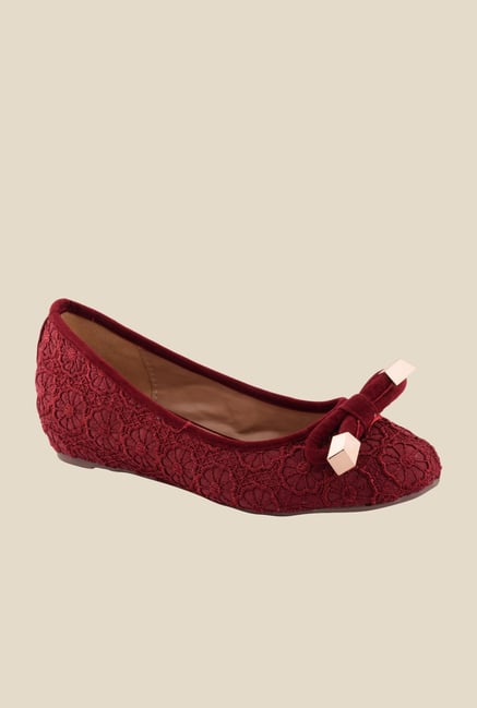 Cocoon Maroon Wedge Heeled Pumps Cocoon Maroon Wedge Heeled Pumps