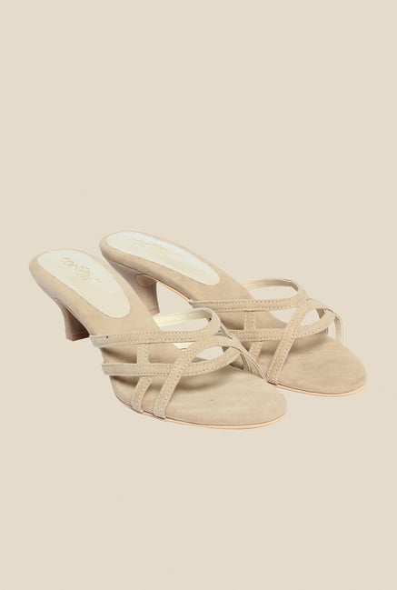 Cocoon Beige Kitten Heeled Sandals Cocoon Beige Kitten Heeled Sandals