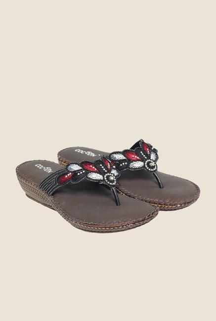 Cocoon Black & Red Thong Sandals Cocoon Black & Red Thong Sandals