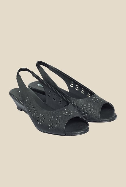 Cocoon Black Sling Back Wedges Cocoon Black Sling Back Wedges
