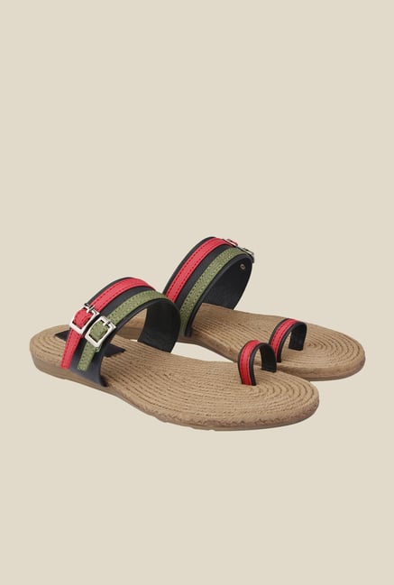 Cocoon Black & Red Toe Ring Sandals Cocoon Black & Red Toe Ring Sandals