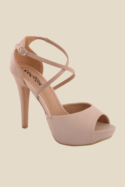Cocoon Beige Cross Strap Stilettos Cocoon Beige Cross Strap Stilettos