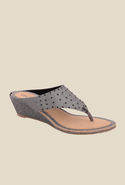 Cocoon Gun Metal Wedge Thong Sandals Cocoon Gun Metal Wedge Thong Sandals