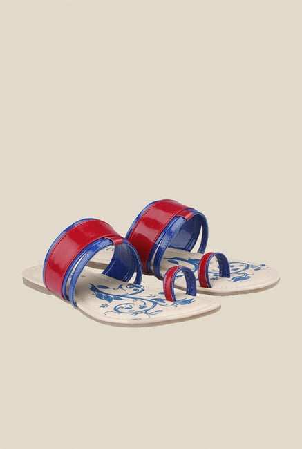 Cocoon Maroon & Blue Toe Ring Sandals Cocoon Maroon & Blue Toe Ring Sandals