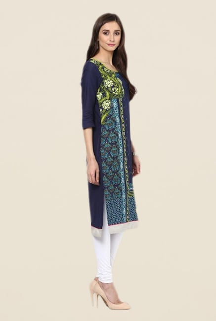 W Blue Printed Kurta W Blue Printed Kurta