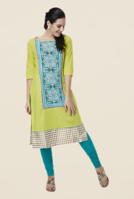 W Lime Printed Kurta W Lime Printed Kurta