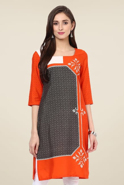 W Orange Printed Kurta W Orange Printed Kurta