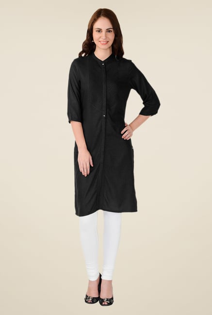 W Black Solid Kurta W Black Solid Kurta