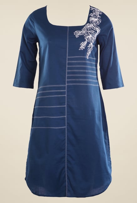 W Blue Printed Kurta W Blue Printed Kurta