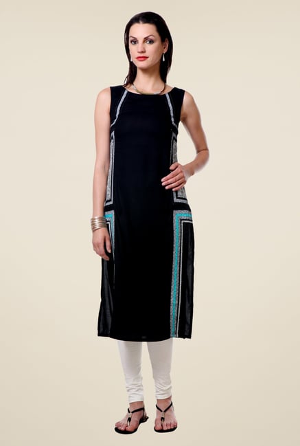 W Black Solid Kurta W Black Solid Kurta