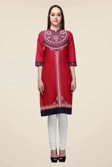 W Red Printed Kurta W Red Printed Kurta