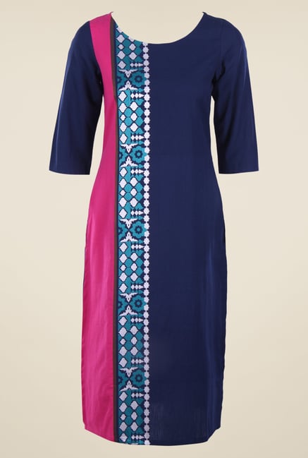 W Blue Printed Kurta W Blue Printed Kurta