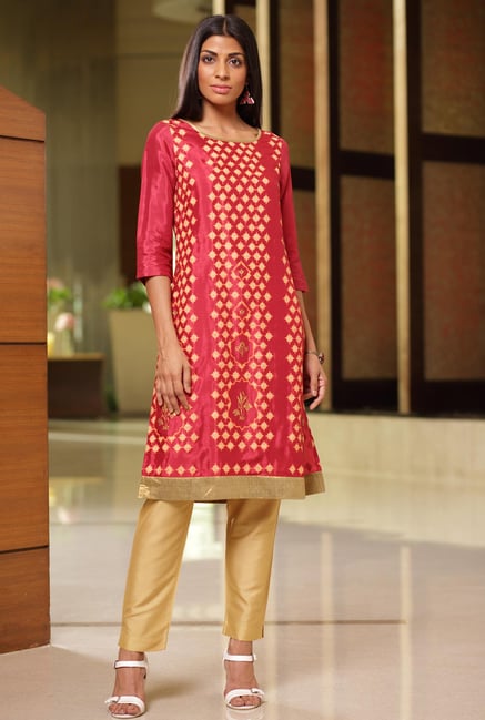 W Red Printed Kurta W Red Printed Kurta