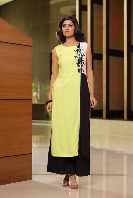 W Yellow Printed Kurta W Yellow Printed Kurta
