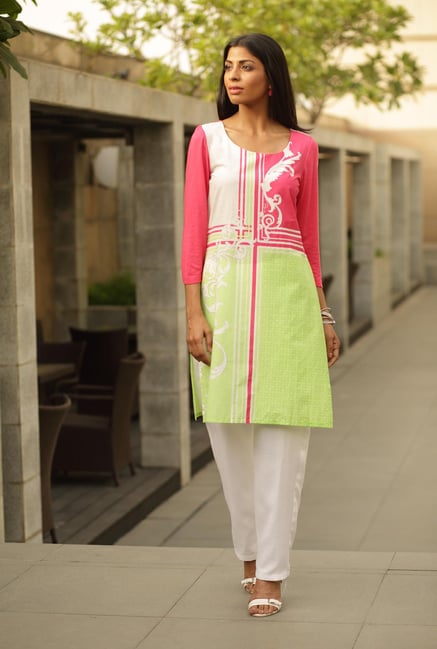 W Pink Printed Kurta W Pink Printed Kurta