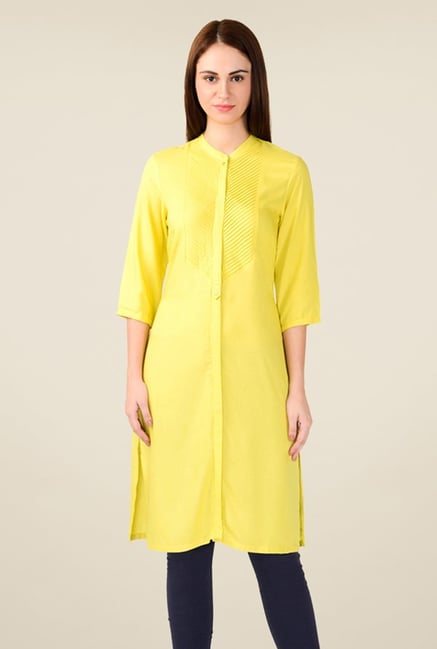 W Yellow Solid Kurta W Yellow Solid Kurta