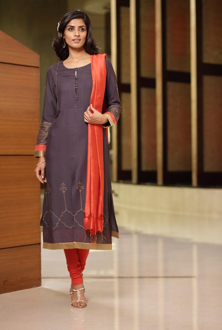 W Grey Printed Kurta W Grey Printed Kurta