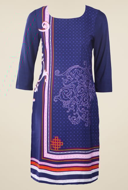 W Blue Printed Kurta W Blue Printed Kurta