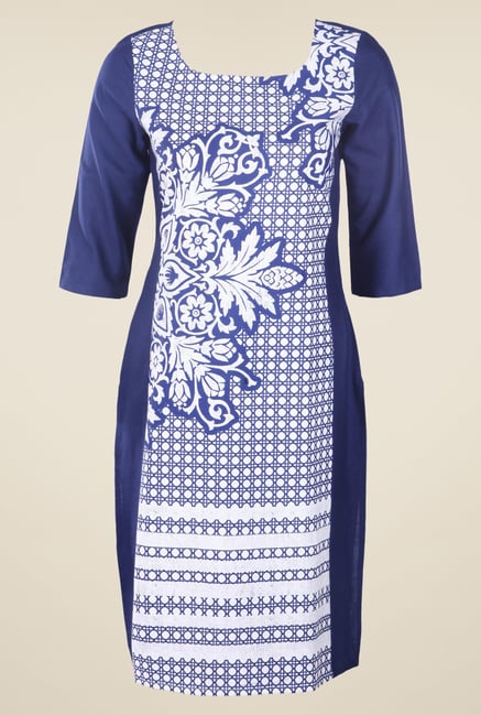 W Blue Printed Kurta W Blue Printed Kurta