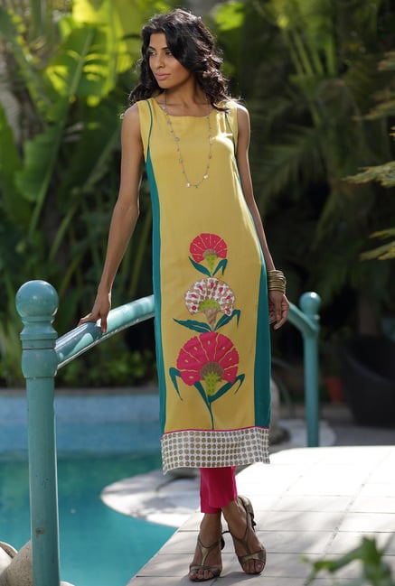 W Yellow Printed Kurta W Yellow Printed Kurta