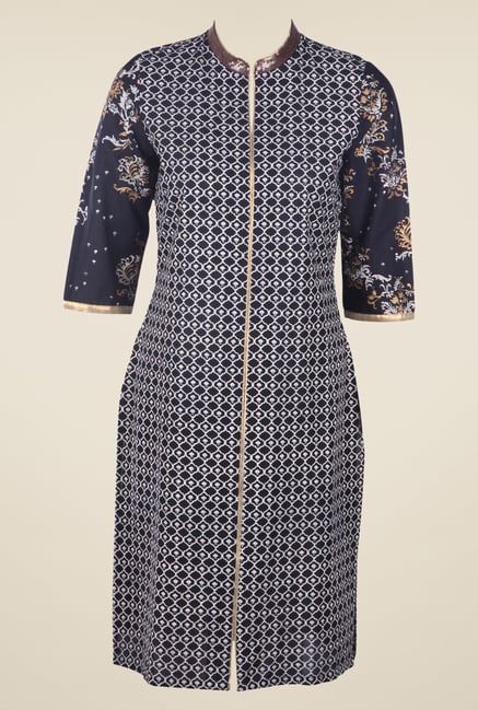 W Navy Printed Kurta W Navy Printed Kurta