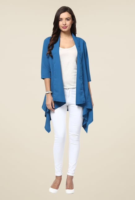 Yepme Blue Avril Draped Shrug Yepme Blue Avril Draped Shrug