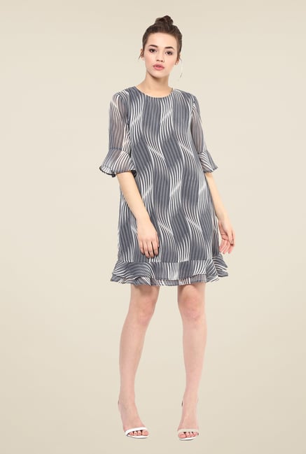 Femella Grey Printed Dress Femella Grey Printed Dress
