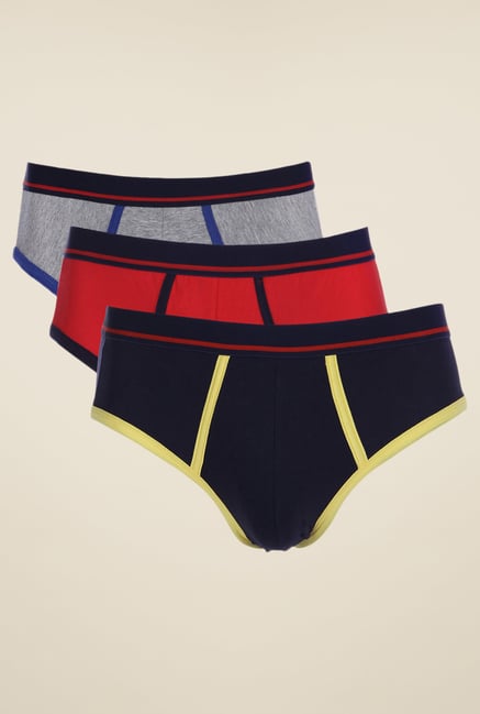Yepme Grey, Red & Navy Traver Combo of 3 Briefs Yepme Grey, Red & Navy Traver Combo of 3 Briefs