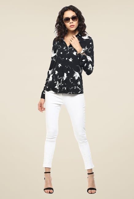Femella Black & White Printed Shirt Femella Black & White Printed Shirt