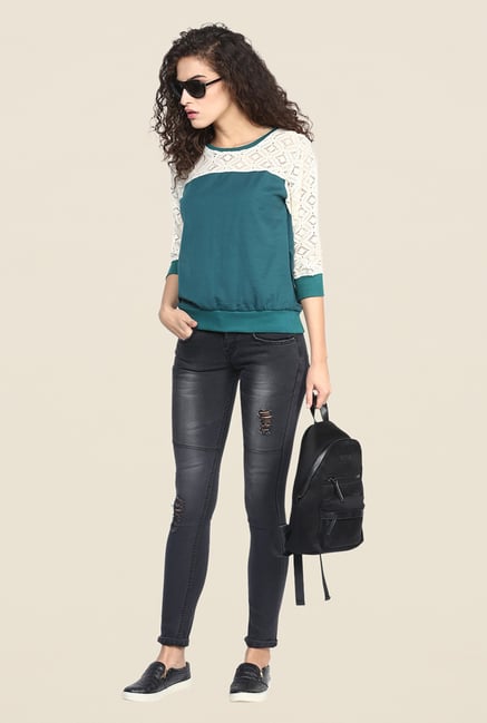 Yepme Green Norah Lace Top Yepme Green Norah Lace Top