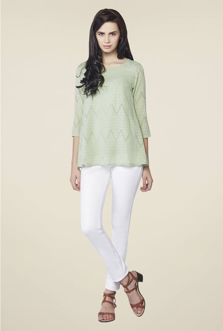 AND Sage Green Self Print Top AND Sage Green Self Print Top