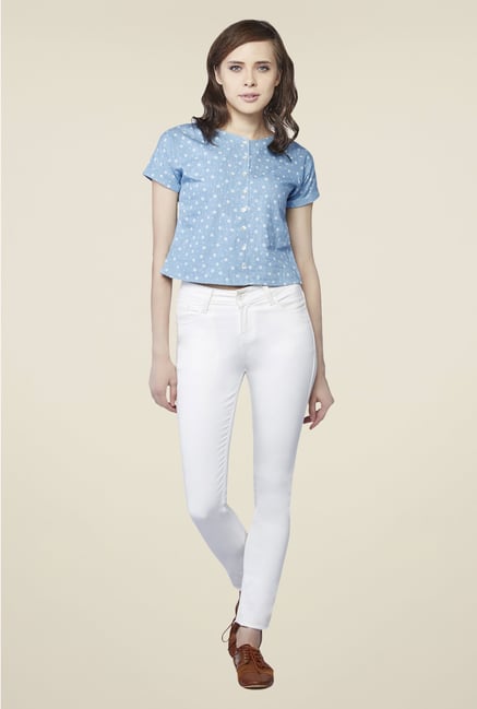 AND Blue Floral Print Top AND Blue Floral Print Top