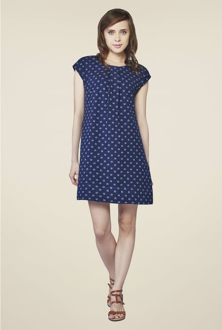 AND Navy Printed Dress AND Navy Printed Dress