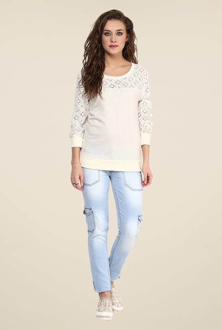 Yepme Off White Norah Lace Top Yepme Off White Norah Lace Top