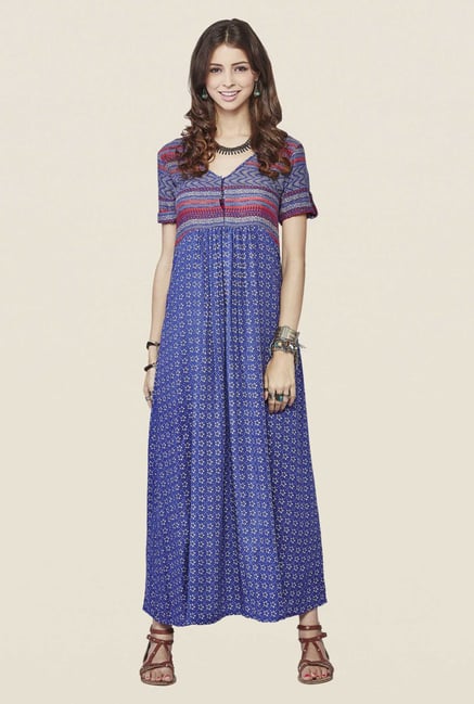 Global Desi Blue Lana Maxi Dress Global Desi Blue Lana Maxi Dress