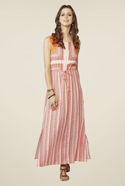 Global Desi Orange Olinda Maxi Dress Global Desi Orange Olinda Maxi Dress