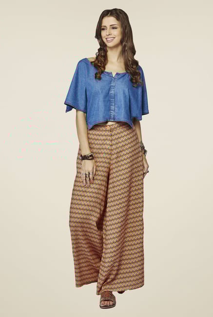 Global Desi Blue Solid Top Global Desi Blue Solid Top