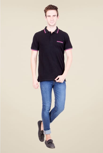 United Colors of Benetton Black Polo T Shirt United Colors of Benetton Black Polo T Shirt