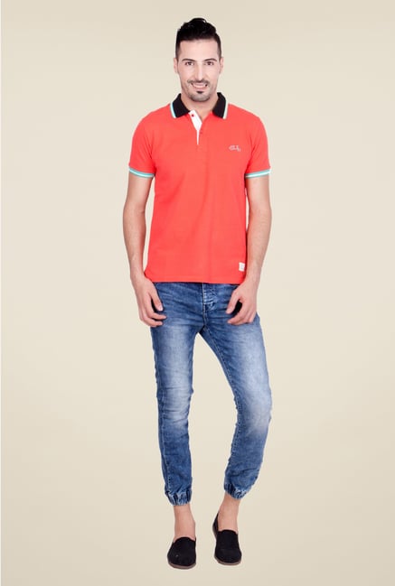 United Colors of Benetton Coral Polo T Shirt United Colors of Benetton Coral Polo T Shirt